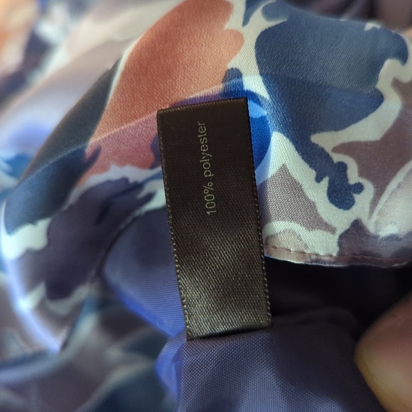 The Limited Purple Abstract Floral Strapless Satin-Feel Dress Women's Size 0 - Picture 4 of 5